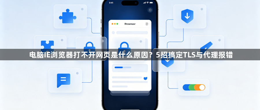 电脑IE浏览器打不开网页是什么原因？5招搞定TLS与代理报错1