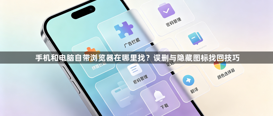 手机和电脑自带浏览器在哪里找?误删与隐藏图标找回技巧1