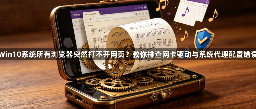 Win10系统所有浏览器突然打不开网页？教你排查网卡驱动与系统代理配置错误1