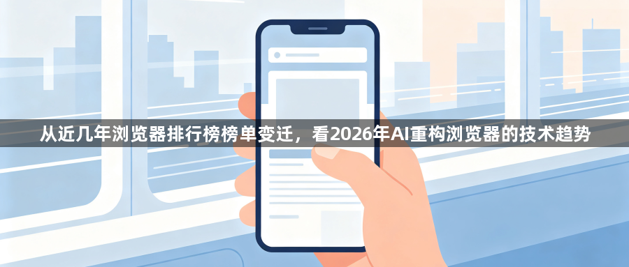 从近几年浏览器排行榜榜单变迁，看2026年AI重构浏览器的技术趋势1